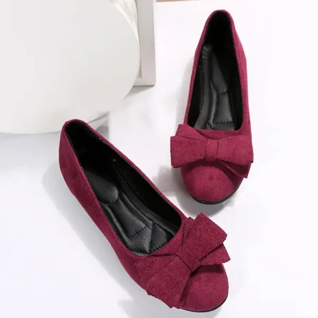 

Women‘s Flat Shoes Closed Toe Bow Decor Ballet Flats