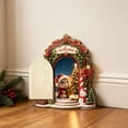 thumbnail image 4 of Christmas Wooden Elf Door Ornament with WELCOME Sign, Miniature Magical Fairy Door for Holiday Wall Shelf Decor and Festive Interior Craft, 4 of 6