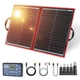 thumbnail image 4 of DOKIO Kit de panel solar plegable portátil de 110 W 18 V (21 x 28 pulgadas, 5,9 lb), controlador solar 2 salidas USB para cargar baterías de 12 V/estación de energía (AGM, Lifepo4) Rv Camping Trailer, 4 of 5