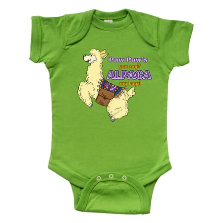 

Inktastic Cute Jumping Alpaca Paw Paw s You Say ALPACA my Bags Gift Baby Boy or Baby Girl Bodysuit