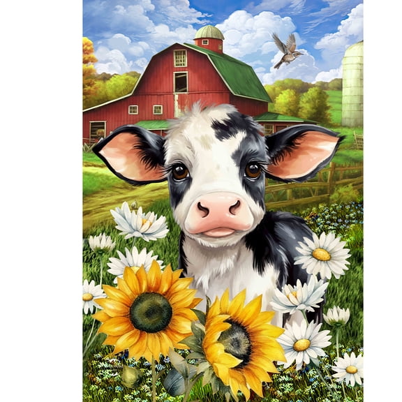 Briarwood Lane Summer House Flag 40x28 For Outdoor Cute Cow For Summer House Flag