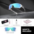 thumbnail image 3 of Oakley OO9307 Turbine Rotor Rectangle Shaped Non-Polarized Sunglasses for Men - Includes Official Eyewear Kit - Polished Clear Frame with Prizm Sapphire Lens, 3 of 7