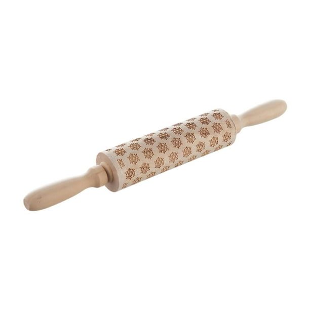 Rodillo de madera en relieve para decoración de cocina, herramienta de cocina DIY, sellos para galletas, rodillo Copo de nieve
