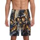 thumbnail image 1 of Balery Fiery Skull Trio Pantalones cortos de pijama de punto de algodón para hombre con cinturilla y bolsillos-Medium, 1 of 6
