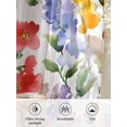 thumbnail image 6 of Sheer Curtains 54 Inch Length 2 Panels Set for Kitchen, Spring Flower Semi Sheer Curtains for Windows, Abstract Gradient Blue Purple Red Green Voile Window Treatments Rod Pocket Curtain, 6 of 7