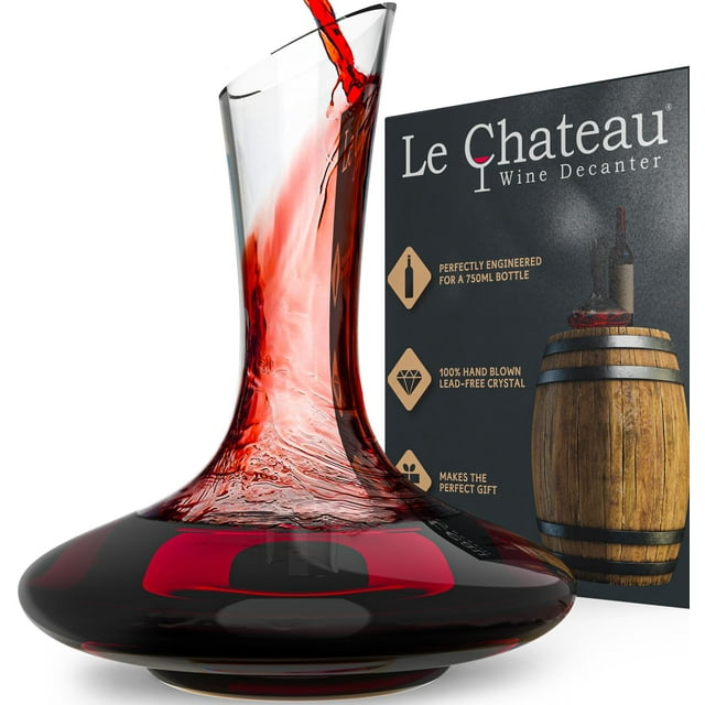 Decantador de vino Le Chateau Elegant de 750 ml con aireador de cristal