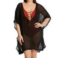 thumbnail image 2 of Bleu by Rod Beattie Women's Plus Gypset Chiffon Caftan Swim Cover-Up (1X, Black), 2 of 4
