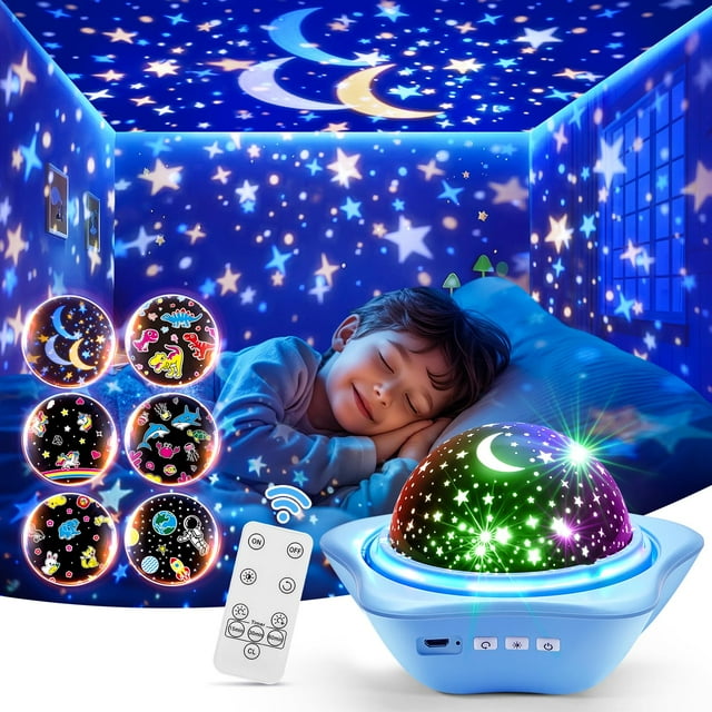 Proyector de luz nocturna PIKOY 42 modos de iluminación+6 películas para niños