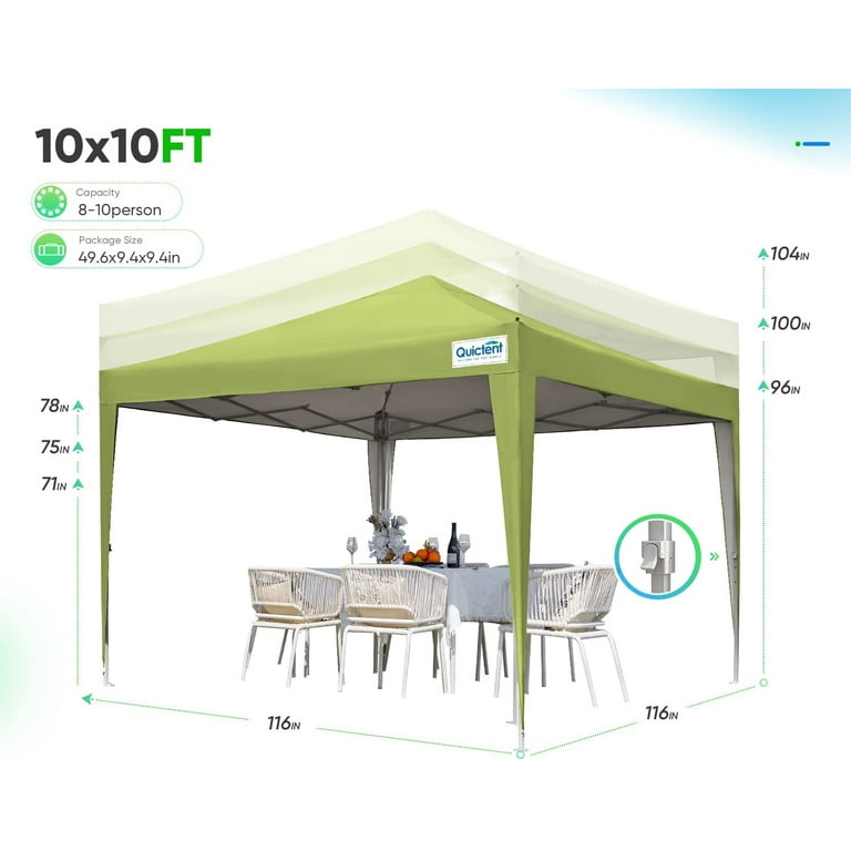 Quictent 10'x10' Pop Up Canopy Camping Tent with Zip