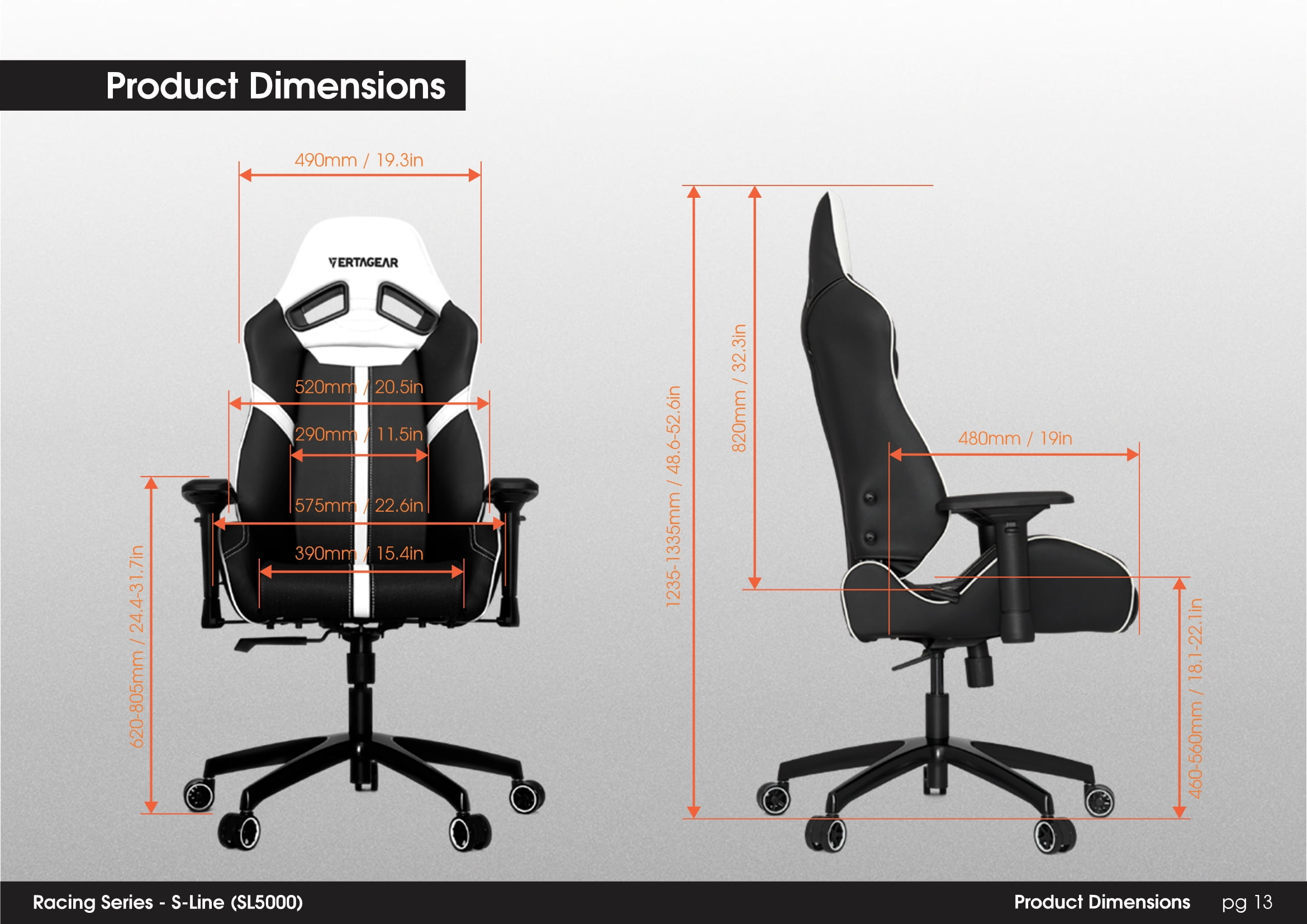 Vertagear Racing Series S-Line SL5000 Gaming Chair Black/Red