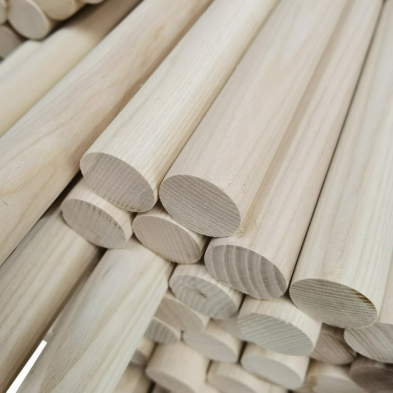 Paracord Planet Wooden Dowel Rods – Unfinished Natural Wood Sticks (5 Pack, 13 Inch