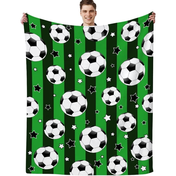Soccer Blanket Gifts for Boys Ultra Soft Flannel Soccers Throw Blanket Warm Lightweight Blankets Soccer Lover Gifts for Kids Teens Adults 50"X40"