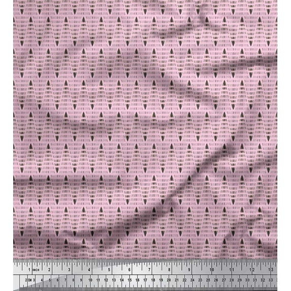 Soimoi Cotton Cambric Fabric Hand Drawn Line Shirting Print Fabric by The Yard 42 Inch Wide