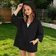 thumbnail image 2 of ZACPNCV Girls Zip Up Hoodie Kids Solid Color Oversized Hooded Sweatshirt with Pockets Long Sleeve Soft Casual Outerwear for School & Everyday Wear 13-14 Years, 2 of 6