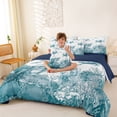 thumbnail image 3 of Erosebridal Cute Axolotl Kawaii Turtle 7pcs Bedding Comforter Set,Underwater World Watercolor Coral Queen Bedding Sets For Boys Teens,Reversible, 3 of 7