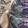 thumbnail image 7 of Boho Comforter Set California King Size 8 Piece Bed in a Bag Bohemian Striped Bedding Quilt Set Aqua Paisley Floral Comforter and Sheet Set,Soft Microfiber Complete Bedding Sets for All Season, 7 of 7