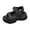 Black, variant on Dressy Sandals Women Odoly Womens Sandals Women's Fashion Casual Spring And Summer Solid Color Print Comfortable Breathable Round Toe Open Toe Thick Bottom Wedge Heel Sandals Silver