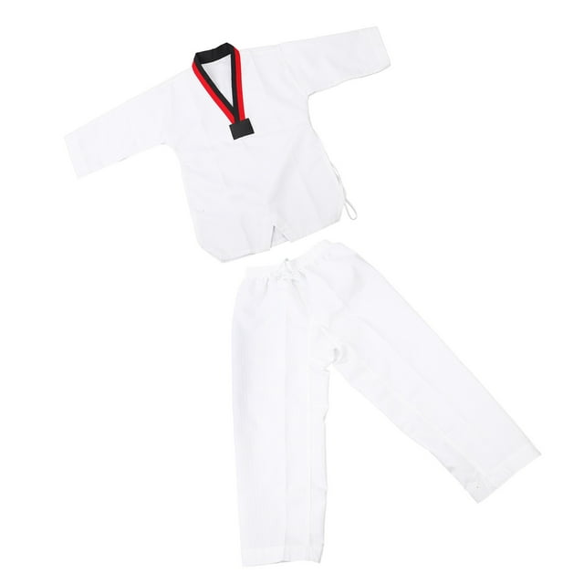 Uniforme de Taekwondo Uniforme de Taekwondo Modelo a Rayas Poliéster Algodón con Cinturón Ropa de Entrenamiento de Artes Marciales para la Práctica ANGGREK Otros