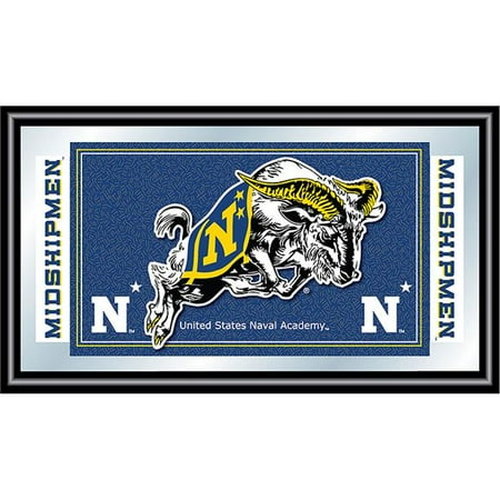 United States Naval Academy Logo and Mascot Framed Mirror