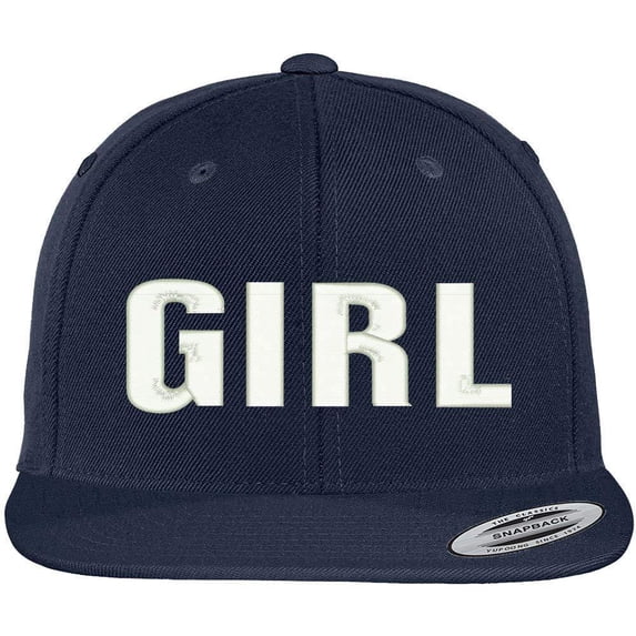 Trendy Apparel Shop Flexfit Girl Embroidered Flat Bill Snapback Cap