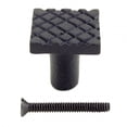 thumbnail image 6 of Renovators Supply Iron Kitchen Cabinet Knob Pull Square Diamond Grid Black Powder Coat Finish Decorative Metal Knobs for Kitchen Cabinet or Drawer Pull Handle w/Screws Pack of 2, 6 of 6