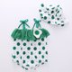 thumbnail image 2 of Gibobby Mamelucos para bebe niño Mono con volantes sombrero correas bebé infantil punto niñas Sunsuit estampado niñas y mono(Verde, 3-6 Meses), 2 of 4