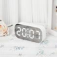 thumbnail image 6 of Alarm Clock Digital Clock 12 24h USB Charge,5 Adjustable Brightness,Large LED Mirror Display Clock, 2 Power Alarm Clock for Bedroom, Home, Office, Colorful Digit, 6 of 9