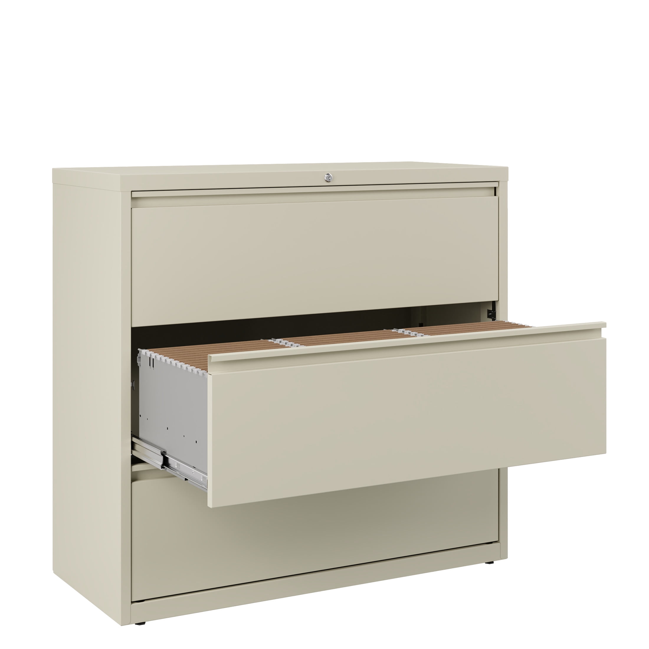 Hirsh 42 inch Wide 3 Drawer Metal Lateral File Cabinet for Home and Office, Holds Letter, Legal and A4 Hanging Folders, Putty