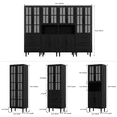 thumbnail image 3 of RichYa 4Pcs Pantry Storage Cabinet Set,Modern Sideboard Buffet Cabinets with Drawers & Display Glass Doors for Kitchen,Dining Room,Black(BBCC), 3 of 10
