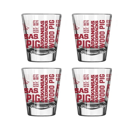 Logo Brands Arkansas Razorbacks 4-Pack 2oz. Shot Glass Set
