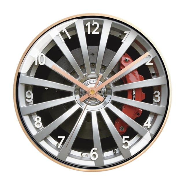 Reloj de pared redondo con mecanismo en forma de rueda, fácil de leer, ideal como regalo o E