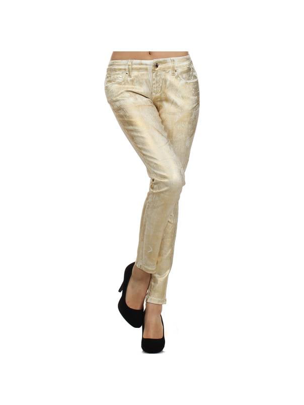 gold skinny pants