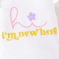 thumbnail image 6 of Baby Girl Newborn Going Home Outfit Long Sleeve Letter hi I'm new here Print Ruffle Romper+ Floral Pants + Cute Headband Sets for Fall Winter 0 3 6 Months, 6 of 7