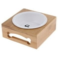 thumbnail image 1 of para Mascotas para Perros Elevados de Cerámica Y Acero Inoxidable con Soporte de Bambú para Perro, Gato, S01 Colco Cuenco de mascotas elevado para el stand de madera, 1 of 8