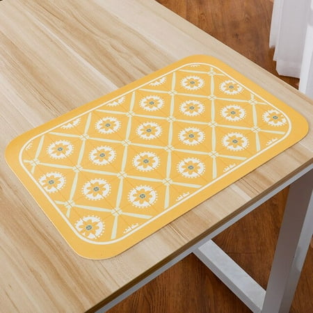 

DanceeMangoo Place Mat Tableware Pad Placemat Table Mat Heat Insulation PVC Leather Placemats Bowl Coaster Kitchen Non-Slip