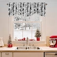 thumbnail image 2 of Christmas Winter Snowman Tie Up Valances Curtain, Snowflakes Black Gray Striped Adjustable Rod Pocket Short Window Treatment Tie Up Curtains Valances for Kitchen Living Room Bathroom 60x18 Inches, 2 of 9