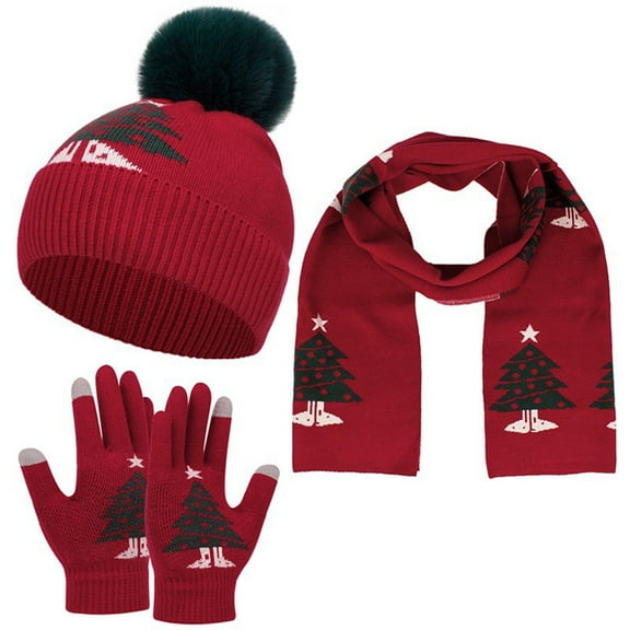 PuSpu Three-piece Set For Boys And Girls Including A Hat And Scarf Made Of And Thickened Material Suitable For Fall And Winter Ball Baby Hat
