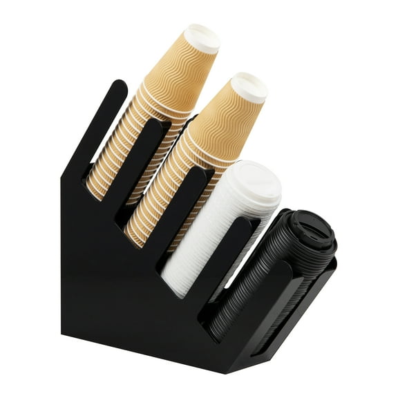 Mind Reader Cup and Lid Dispenser, Countertop Org, Coffee Bar, Beverage Cup, Kitchen, Black