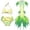 Light Green, variant on Girls Swim Suits Fish Scale Print Halter Lace Up Bikini Tail 3 Piece Set Athletic Swimwear Purple 4-6 Years