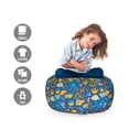 thumbnail image 2 of Nautical Storage Toy Bag Chair, Composition of Octopus Fish and Corals Marine Wildlife Illustration in Blue Shades, Stuffed Animal Organizer Washable Bag, Large Size, Multicolor, by Ambesonne, 2 of 3
