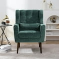 thumbnail image 2 of JAMPOOCA Modern Accent Arm Chairs, Upholstered Chenille Sigle Sofa Side Leisure Chair with Backrest & Pillow for Living Room, Bedroom,Office, Blackish Green, 2 of 9