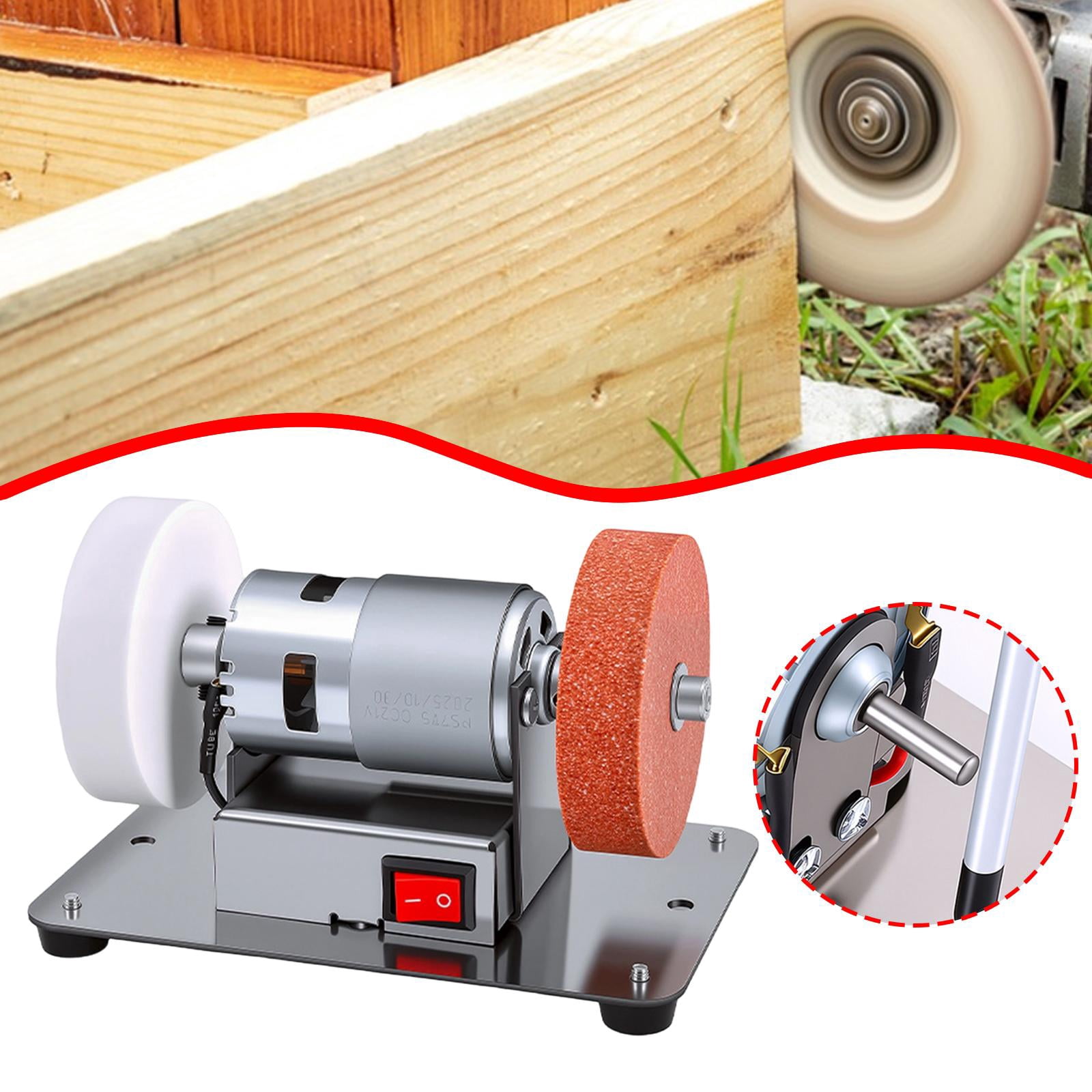 Fzaqwen Mini Bench Grinder Bench Grinding Tool for Edge Polishing Farmhouse Home Use