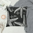 thumbnail image 2 of Qinduosi Ocean Coastal Black and White Starfish Throw Pillow Cover Set of  Decorative Square Pillowcase Throw Cushion Case for Bedroom, Living Room, Sofa, Couch and Bed, Inch White, 2 of 5