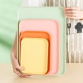 thumbnail image 3 of Fast Food and Serving Tray Unbreakable Tea Platter 10x14.5x0.6 Inch Fast Food Tray PP Reusable Multi Purpose Rectangle Serving Tray for Couch Party Dining Picnic Snack Appetizer 1-2Pc, 3 of 6