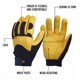 thumbnail image 2 of Guantes cálidos Guantes de invierno Guantes de piel de venado de medio cuero Guantes de equitación Guantes de fitness para motocicleta Guantes para deportes al aire libre para motocicleta,Yellow M JAMW Sencillez, 2 of 5