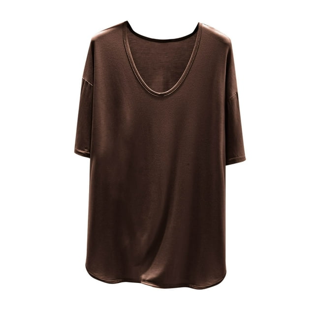 Mujeres de Verano Tops Suelto Ajuste Casual Color Sólido sin Mangas Cuello en V, Blusa de Moda para el Día Y la Fiesta