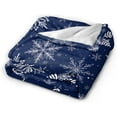 thumbnail image 2 of Winter Snowflakes Blue Fleece Blanket Lightweight Ultra-Soft Christmas Throw Blanket for Sofa Couch Bed Camping Travel - Super Soft Cozy Microfiber Blanket 50"X40", 2 of 8