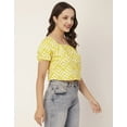 thumbnail image 4 of Moomaya Crop Tops For Women, Square Neck, Short Puff Sleeve, Buttoned Casual Summer Top, 4 of 8