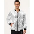 thumbnail image 3 of Chaqueta universitaria para hombre, fiesta de Halloween, disco, brillante, brillante, lentejuelas, chaqueta de bombardero Plata S, 3 of 7
