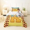 thumbnail image 2 of Erosebridal Light Blue Dripping Baseball Stitch & Waffle Letter K Graphic Twin Comforter Sets 3-Piece, Alphabet Graphic Bedding Set for Boys And Girls Kids,Breathable Home Decor, 2 of 6